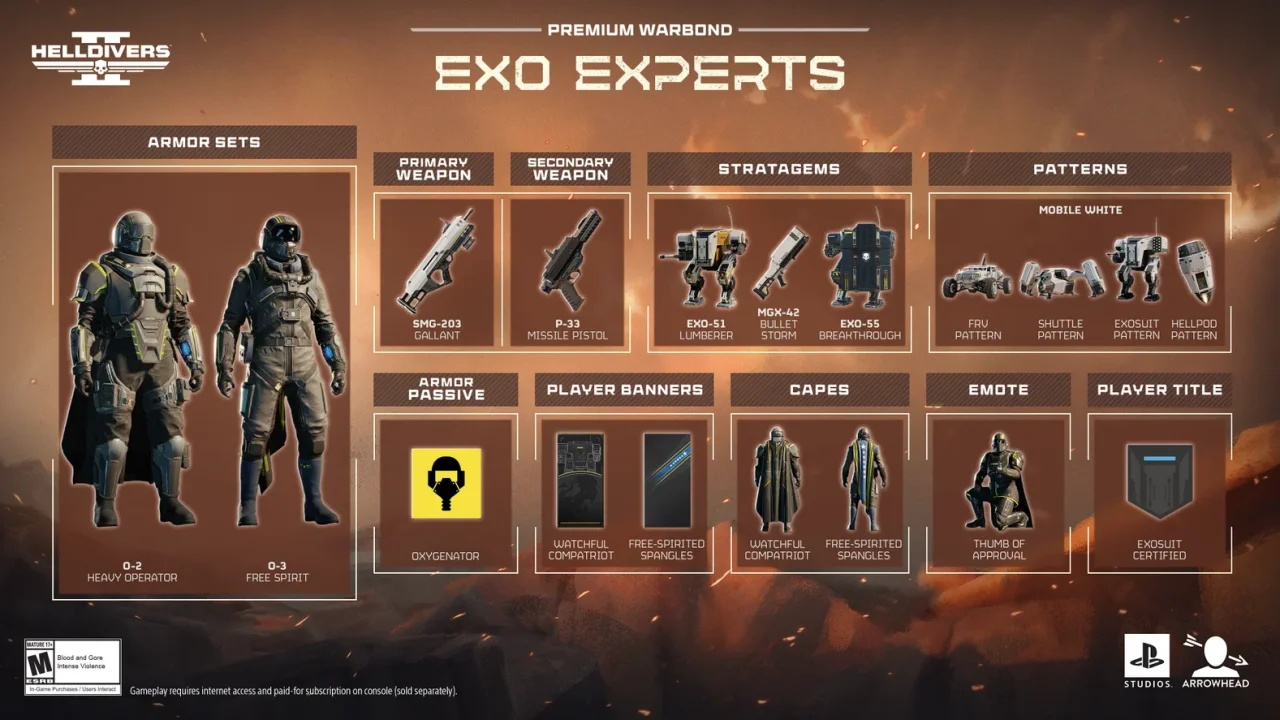 Helldivers 2 warbond Exo Experts